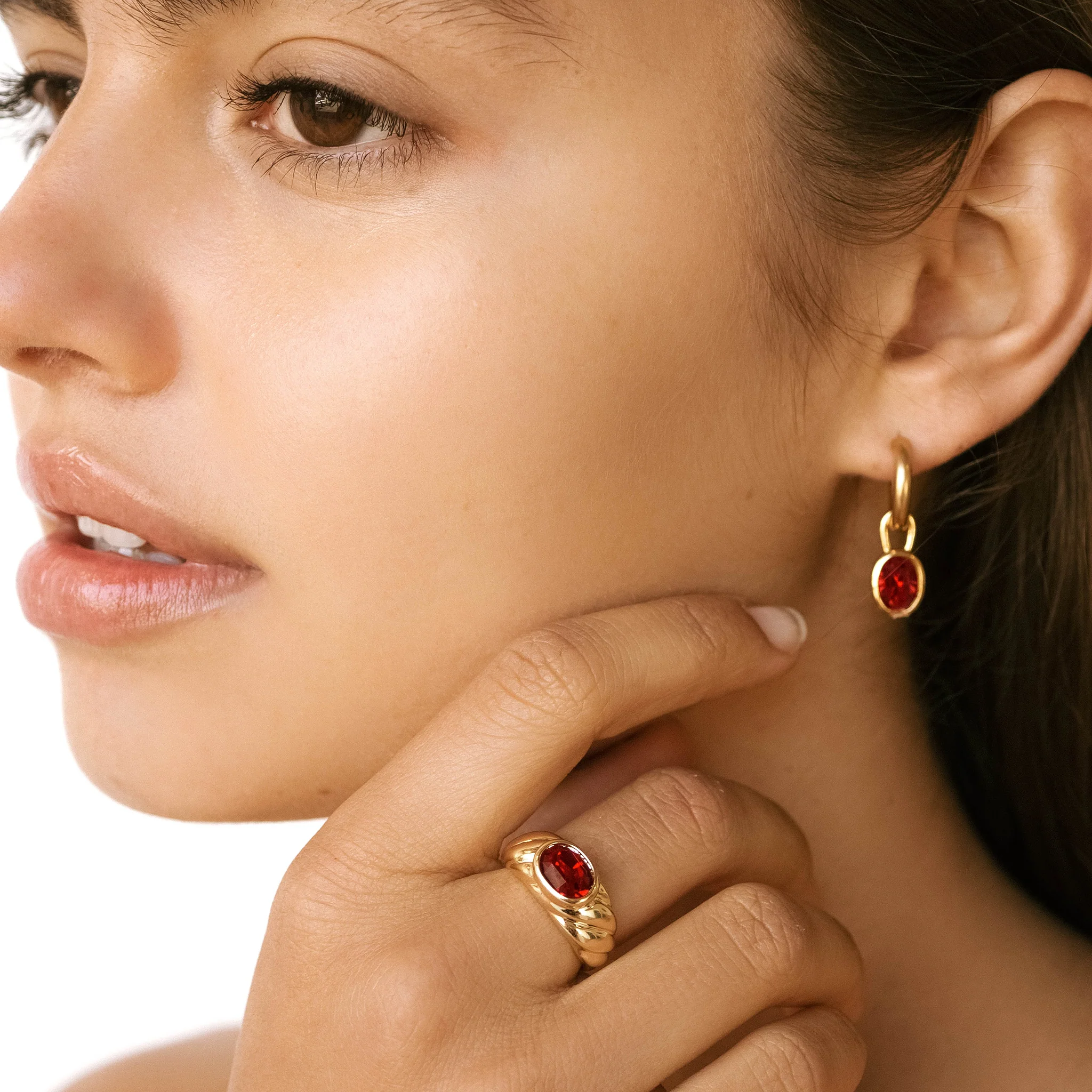 Bella Earrings - Ruby Red - Image 4