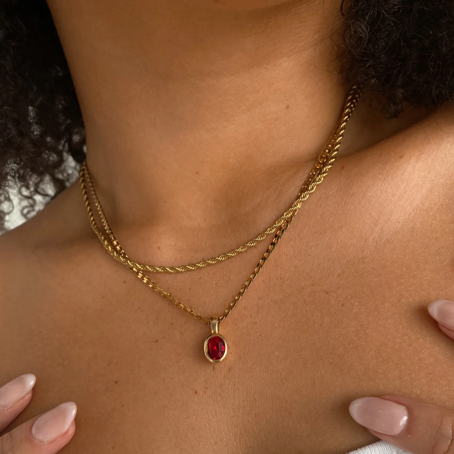 Bella Necklace - Ruby Red - Image 2
