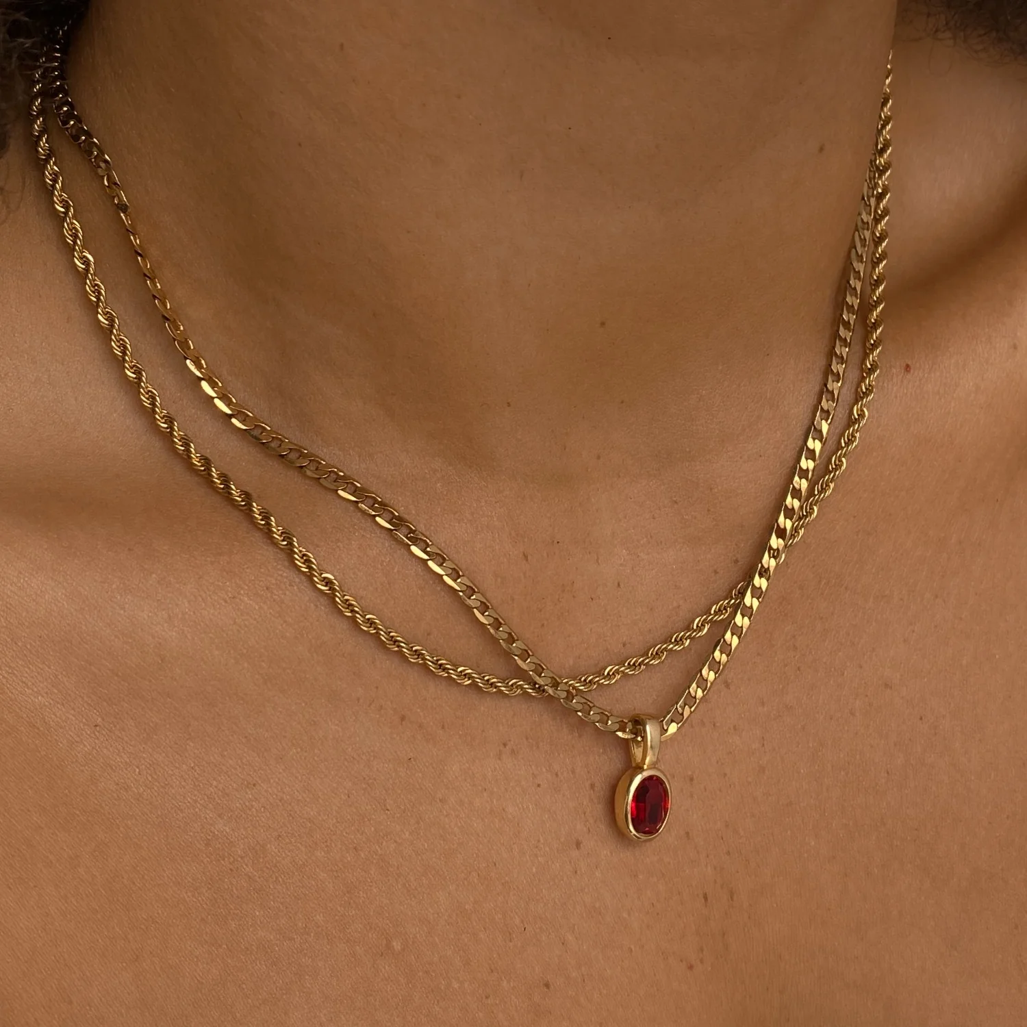 Bella Necklace - Ruby Red - Image 3
